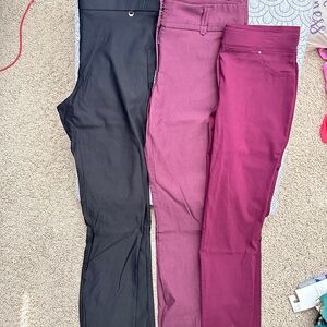 Rafaella Black and Burgundy Pants